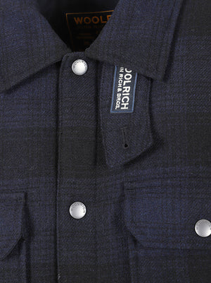GIACCA A CAMICIA UOMO WOOL ALASKAN CHECK- WOOLRICH CFWOOS2018MBUT3046 3983 BLUE HUNTING WOOLRICH