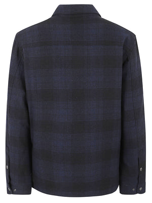 GIACCA A CAMICIA UOMO WOOL ALASKAN CHECK- WOOLRICH CFWOOS2018MBUT3046 3983 BLUE HUNTING WOOLRICH