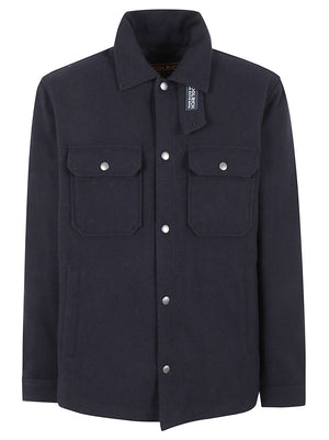 GIACCA A CAMICIA UOMO WOOL ALASKAN - WOOLRICH CFWOOS2045MBUT3190 3989 MELTON BLUE WOOLRICH