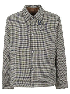 GIACCA A CAMICIA UOMO WOOL CHECK KEATING - WOOLRICH CFWOOS2066MRUT3046 7387 BROWN PIED DE POUL WOOLRICH