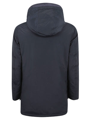 GIACCA UOMO CON CAPPUCCIO ARTIC - WOOLRICH CFWOOU0483MBUT0001 MLB MELTON BLUE WOOLRICH