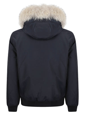 GIACCA BOMBER UOMO POLAR - WOOLRICH CFWOOU2238MRUT0001 MLB MELTON BLUE WOOLRICH