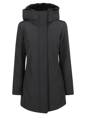GIACCA DONNA BOULDER FAUX FUR PARKA - WOOLRICH<BR/> CFWWOU2265FRUT0001 BLK Black WOOLRICH
