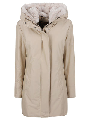 GIACCA DONNA BOULDER FAUX FUR PARKA - WOOLRICH CFWWOU2265FRUT0001 OXT Oxford Tan WOOLRICH
