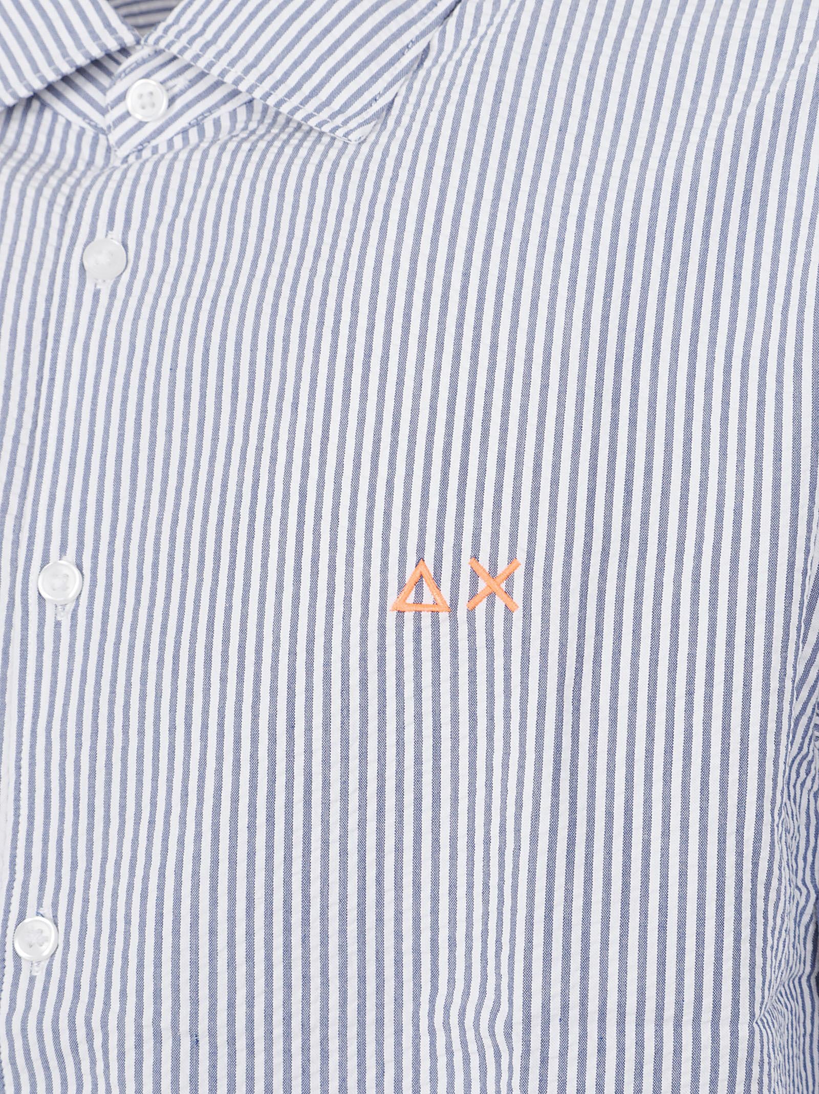 Camicia uomo S36123 0701 NAVY BLUE-BIANCO SUN68