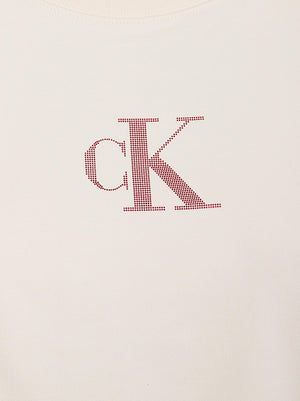 Felpa donna LV047E828G YBH WHITE GREIGE CALVIN KLEIN