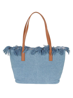 Borsa donna CITY BAG MID FRINGE 00436L DENIM EMB MC 2