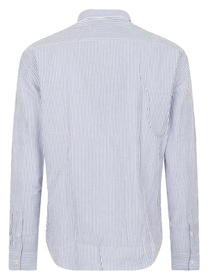 Camicia uomo S36123 0701 NAVY BLUE-BIANCO SUN68