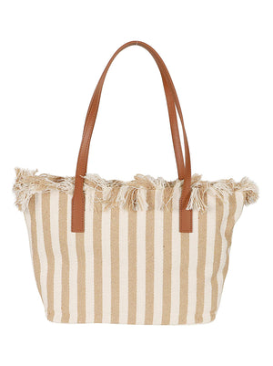Borsa donna CITY BAG MID FRINGE 01763L HB STRIPES 19 EMB MC 2