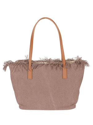 Borsa donna CITY BAG MID FRINGE 01742L CANVAS 18 EMB MC 2