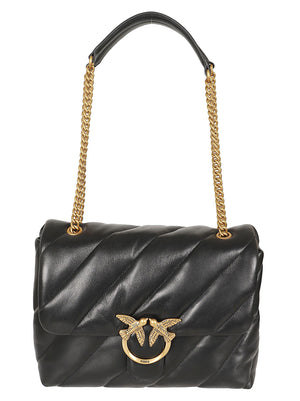 Borsa donna 100037 A0F2Z99Q NERO-ANTIQUE GOLD PINKO