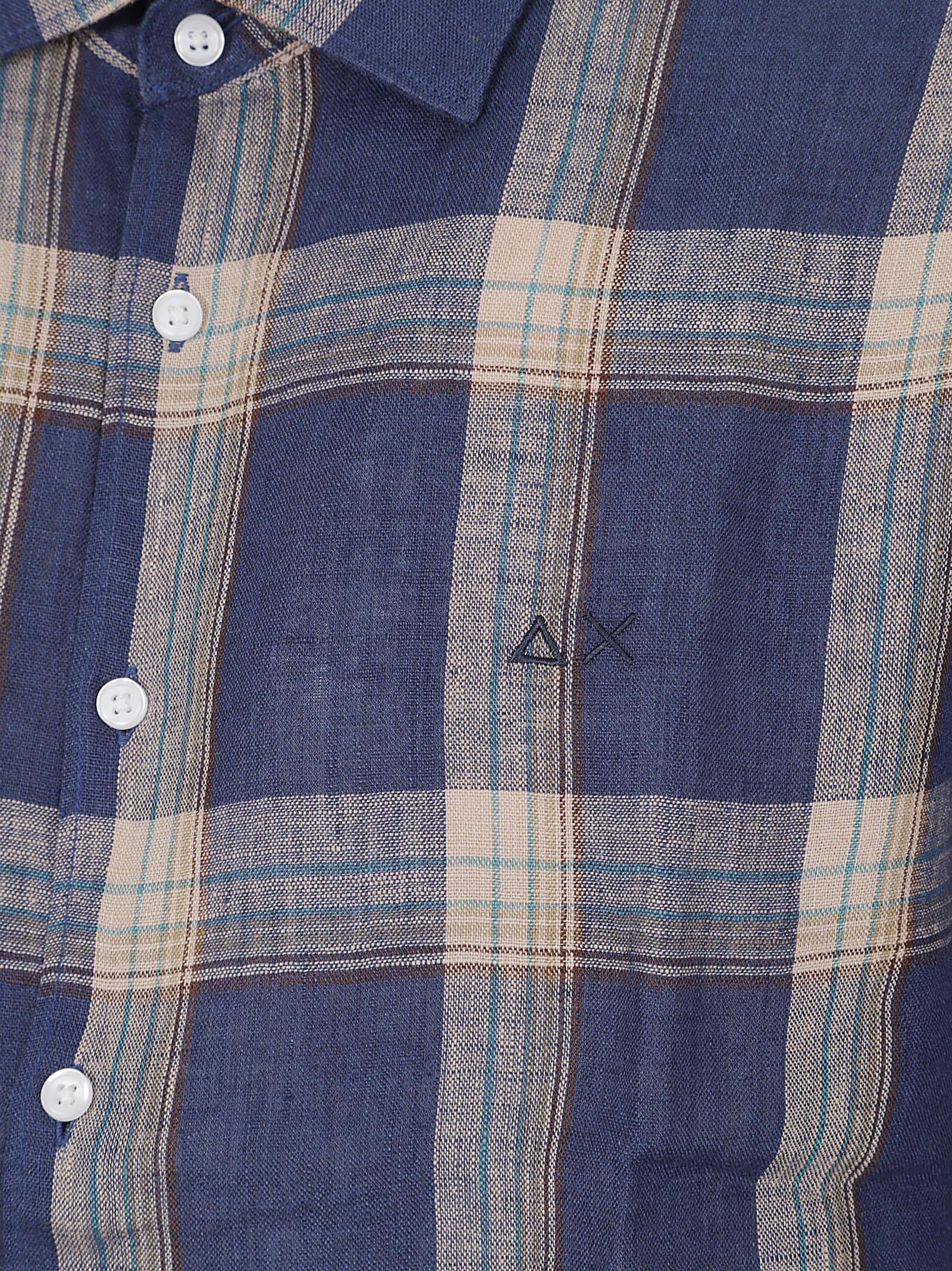 Camicia uomo S36113 0716 NAVY BLUE-BEIGE SUN68