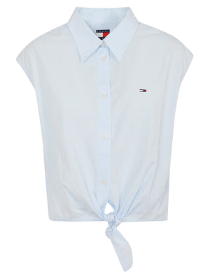 Camicia donna DW0DW22212 0A6 LIGHT POWDERY BLUE TOMMY HILFIGER