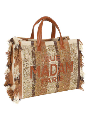 Borsa donna CASABLANCA TOTE STRIPES BROWN RUE MADAM