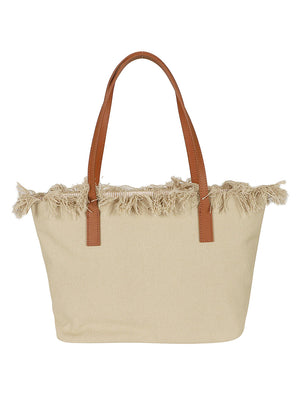 Borsa donna CITY BAG MID FRINGE 01741L CANVAS 11 EMB MC 2