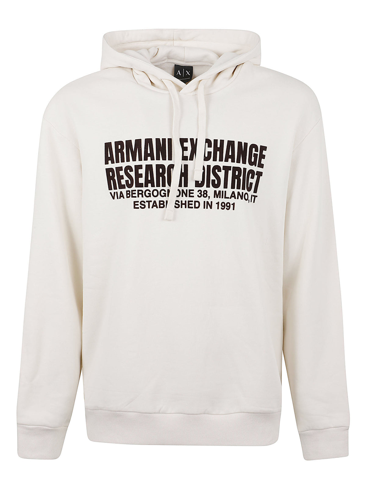 FELPA UOMO CON CAPPUCCIO - ARMANI EXCHANGE <BR/> XM002976 AF26361U0007 VINTAGE OFF WHITE ARMANI EXCHANGE 