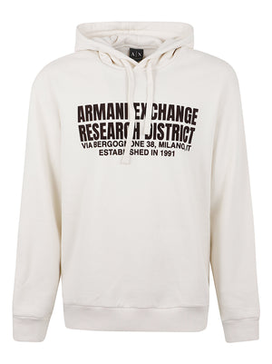 FELPA UOMO CON CAPPUCCIO - ARMANI EXCHANGE <BR/> XM002976 AF26361U0007 VINTAGE OFF WHITE ARMANI EXCHANGE 