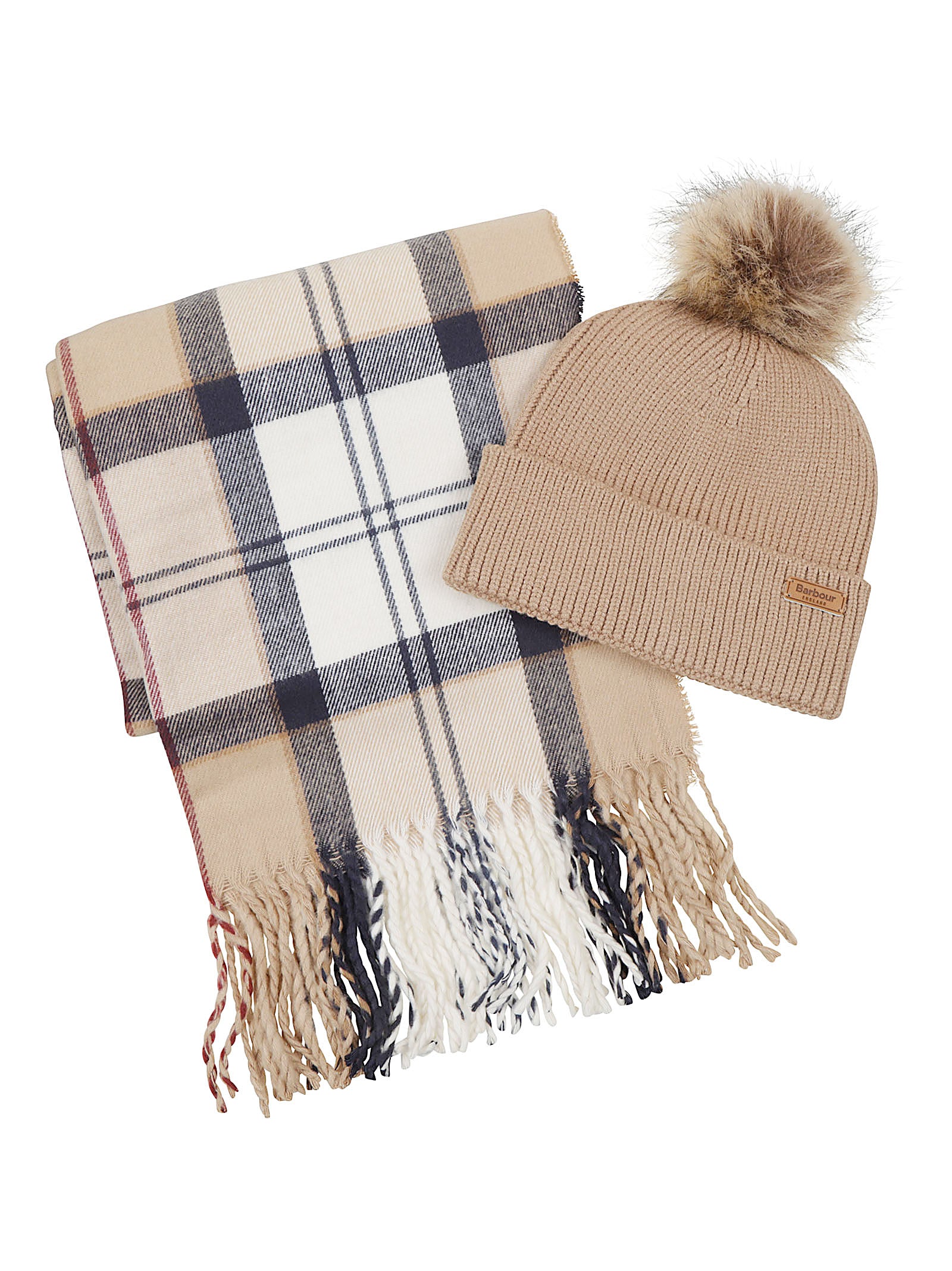 SET CAPPELLO E SCIARPA<BR/> LGS0054 BE31 HESSIAN TARTAN BARBOUR 