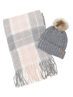 SET SCIARPA E CAPPELLO LGS0077 GY31 GREY ROSE BARBOUR 