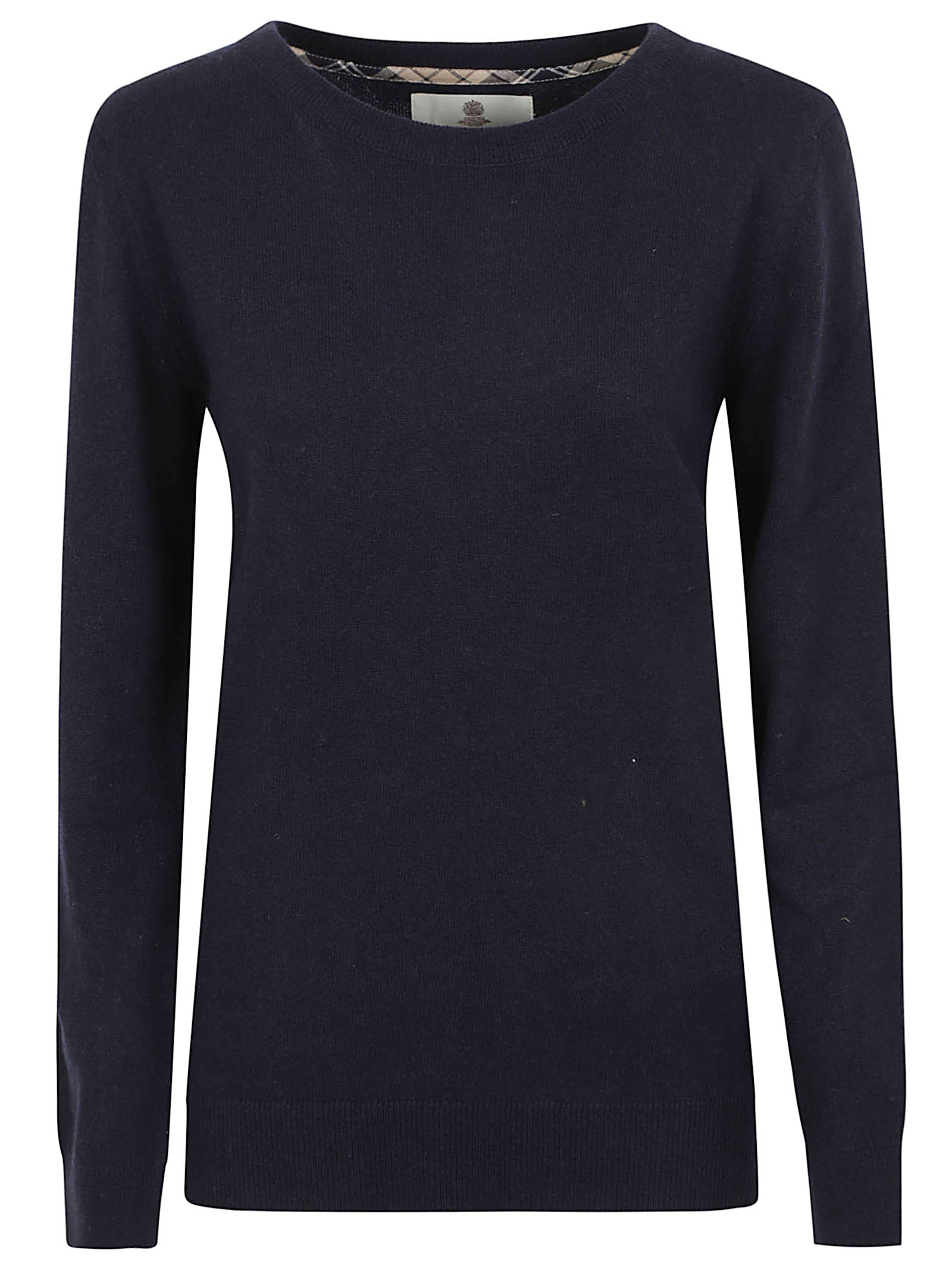 MAGLIONE GIROCOLLO DONNA BASICO<BR/> LKN1075 NY91 NAVY-BIRCHWOOD BARBOUR 