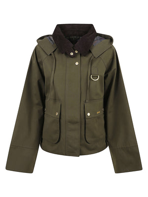 GIACCA DONNA CON CAPPUCCIO TERRINGTON SHOWERPROOF - BARBOUR<BR/> LSP0354 OL71 OLIVE-SHADOW CLASSIC BARBOUR 