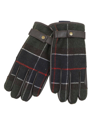 GUANTI UOMO IN TARTAN E PELLE<BR/> MGL0051 TN12 CLASSIC TARTAN BARBOUR 