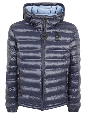 GIACCA UOMO CON CAPPUCCIO FISSO CHARLES - BLAUER 26WBLUC02218 007284888UB Blu BLAUER 