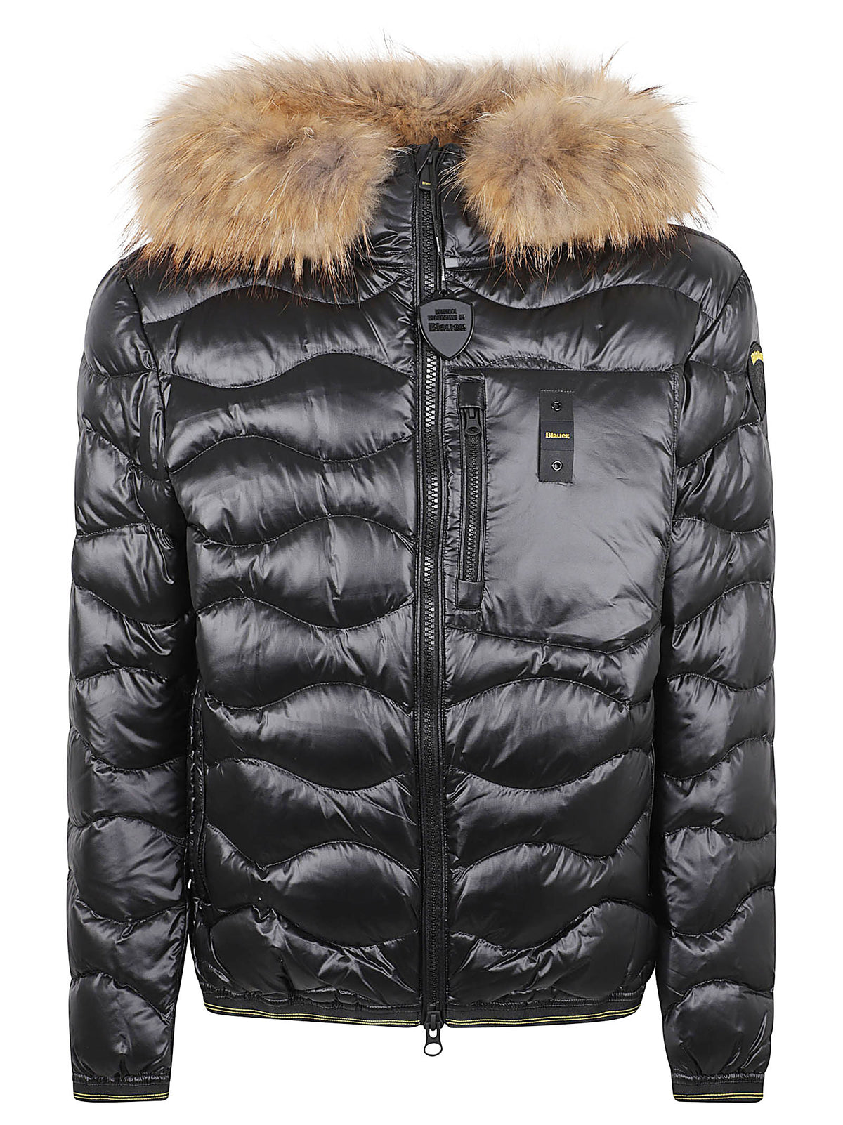 GIACCA UOMO CON CAPPUCCIO E ECOPELLICCIA WAVE FUR - BLAUER 26WBLUC03065 006355999 Nero BLAUER 