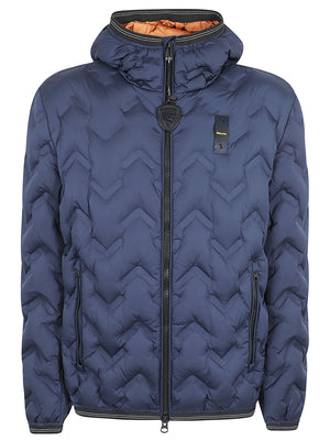 GIACCA UOMO CON CAPPUCCIO PIERY - BLAUER<BR/> 26WBLUC03233 007308888WN Blu BLAUER 