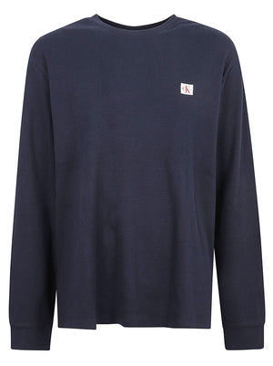 MAGLIA UOMO MANICA LUNGA NIDO D'APE - CALVIN KLEIN JEANS LV040EM217 CEF Dark Sapphire CALVIN KLEIN 
