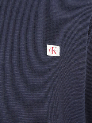 MAGLIA UOMO MANICA LUNGA NIDO D'APE - CALVIN KLEIN JEANS LV040EM217 CEF Dark Sapphire CALVIN KLEIN 