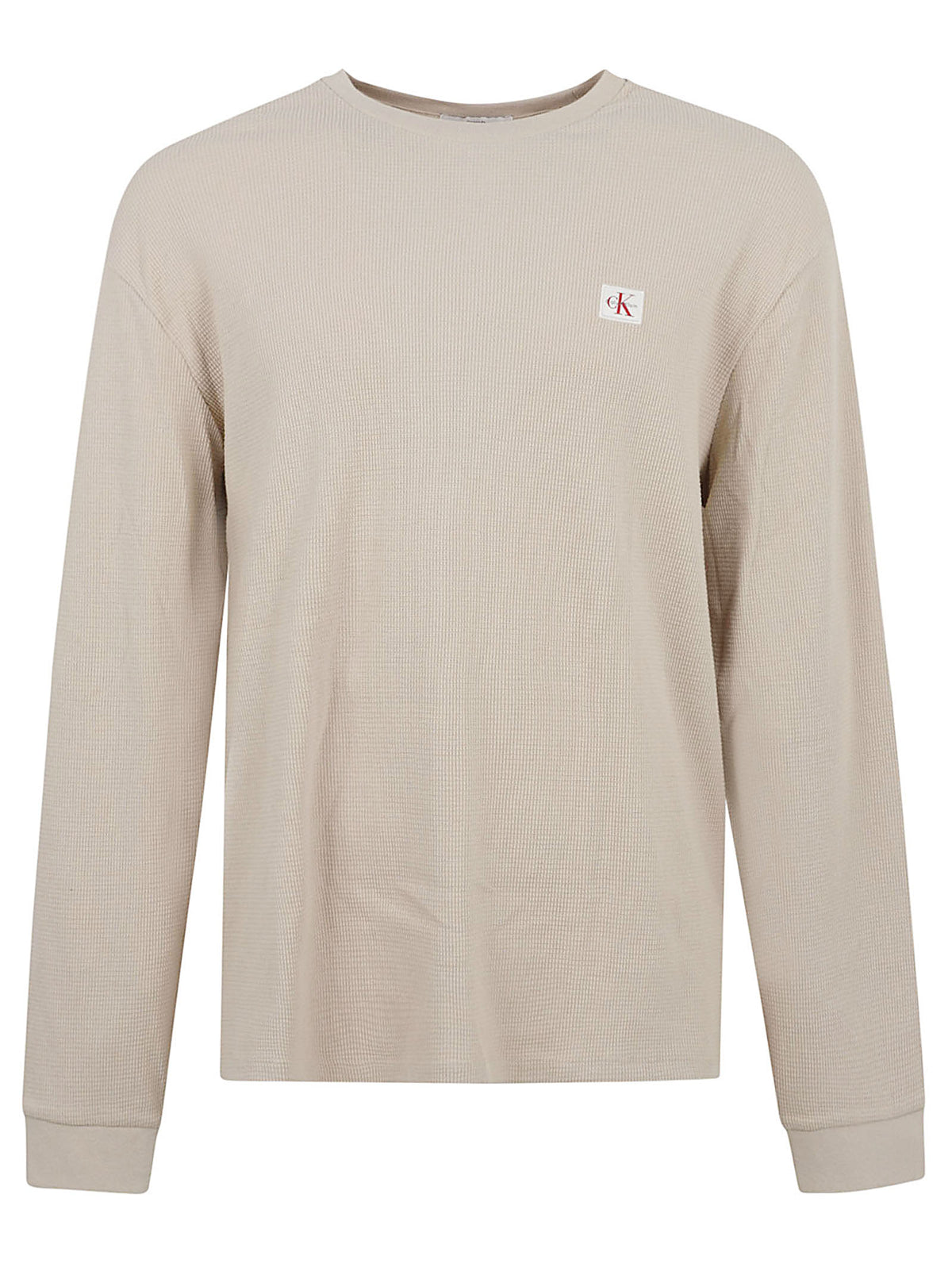 MAGLIA UOMO MANICA LUNGA NIDO D'APE - CALVIN KLEIN JEANS LV040EM217 PF0 White Pepper CALVIN KLEIN 