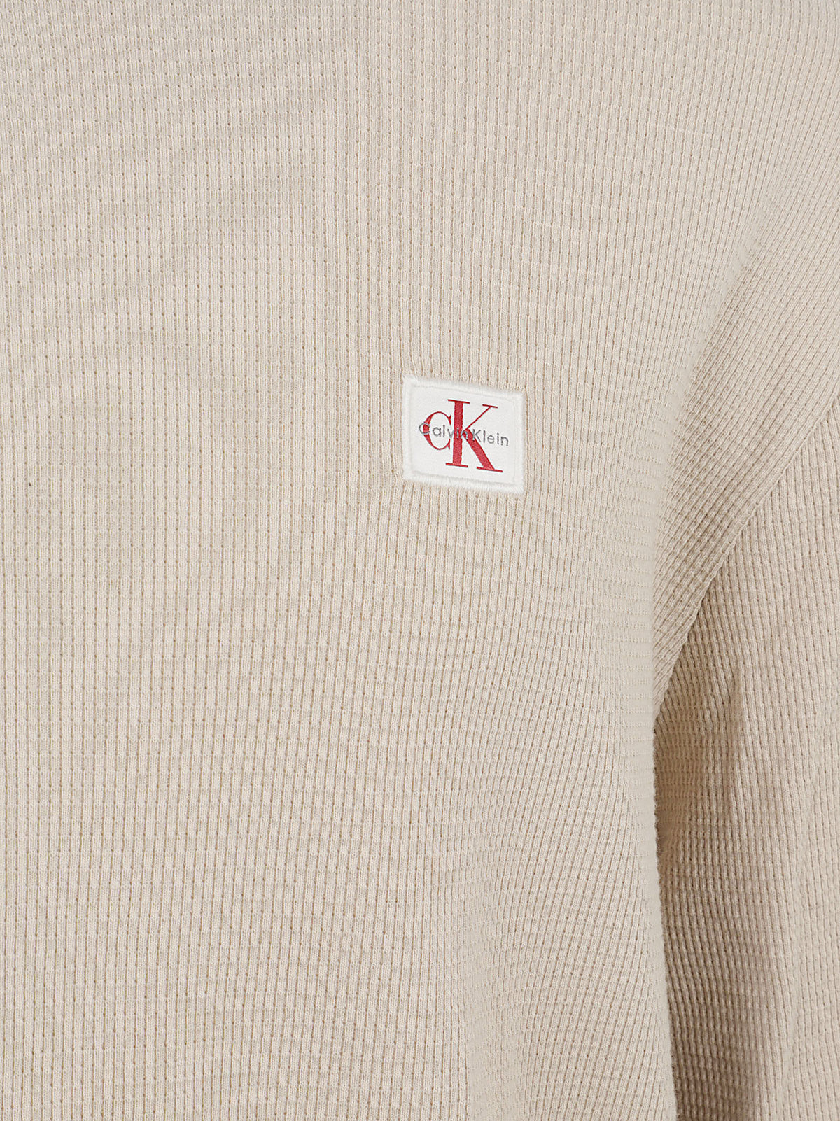 MAGLIA UOMO MANICA LUNGA NIDO D'APE - CALVIN KLEIN JEANS LV040EM217 PF0 White Pepper CALVIN KLEIN 