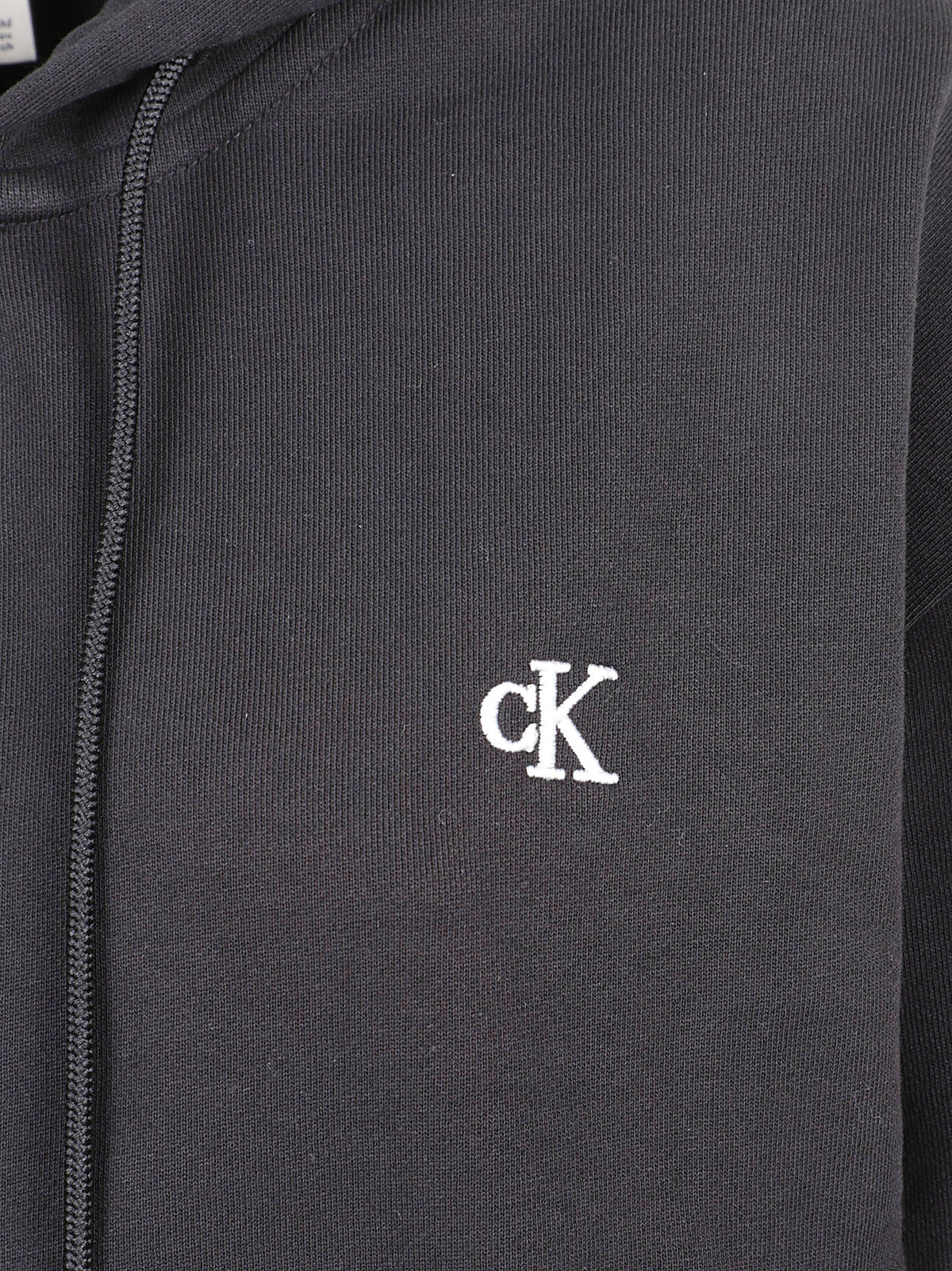 FELPA DONNA CON CAPPUCCIO LS MONOGRAM TERRY CROP RELAXED - CALVIN KLEIN JEANS LV047F208G UB1 Black CALVIN KLEIN 