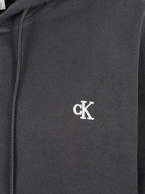 FELPA DONNA CON CAPPUCCIO LS MONOGRAM TERRY CROP RELAXED - CALVIN KLEIN JEANS LV047F208G UB1 Black CALVIN KLEIN 