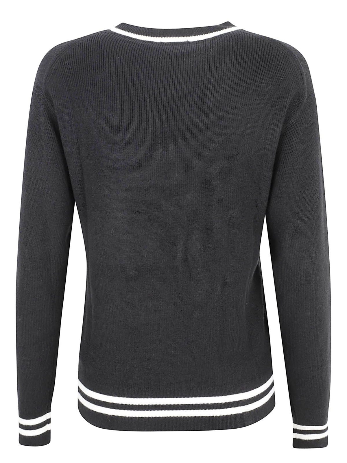 MAGLIONE GIROCOLLO DONNA WOVEN LABEL CREWNECK SWEATER - CALVIN KLEIN JEANS <BR/> LV047H303G UB1 Black CALVIN KLEIN 
