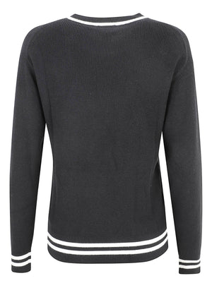 MAGLIONE GIROCOLLO DONNA WOVEN LABEL CREWNECK SWEATER - CALVIN KLEIN JEANS <BR/> LV047H303G UB1 Black CALVIN KLEIN 