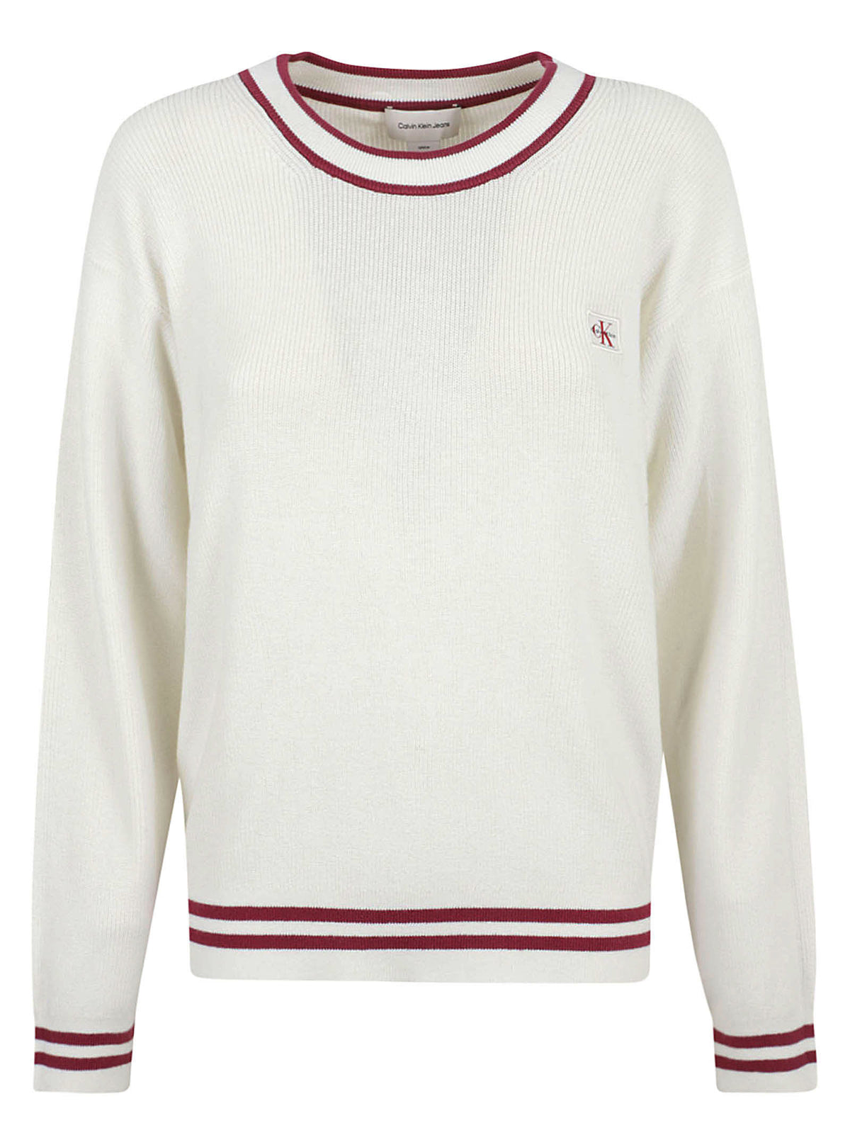 MAGLIONE GIROCOLLO DONNA WOVEN LABEL CREWNECK SWEATER - CALVIN KLEIN JEANS<BR/> LV047H303G YAS Tofu CALVIN KLEIN 