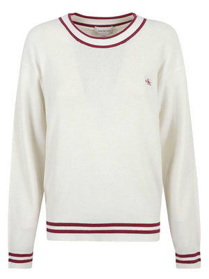 MAGLIONE GIROCOLLO DONNA WOVEN LABEL CREWNECK SWEATER - CALVIN KLEIN JEANS<BR/> LV047H303G YAS Tofu CALVIN KLEIN 