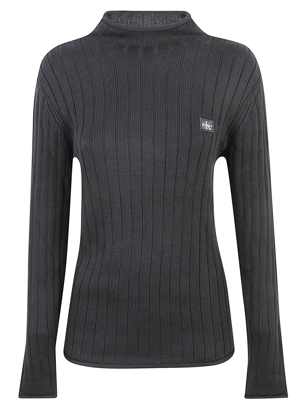 MAGLIONE COLLO ALTO DONNA WOVEN LABEL TNECK SWEATER - CALVIN KLEIN JEANS LV047H304G UB1 Black CALVIN KLEIN 