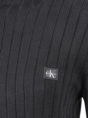 MAGLIONE COLLO ALTO DONNA WOVEN LABEL TNECK SWEATER - CALVIN KLEIN JEANS LV047H304G UB1 Black CALVIN KLEIN 