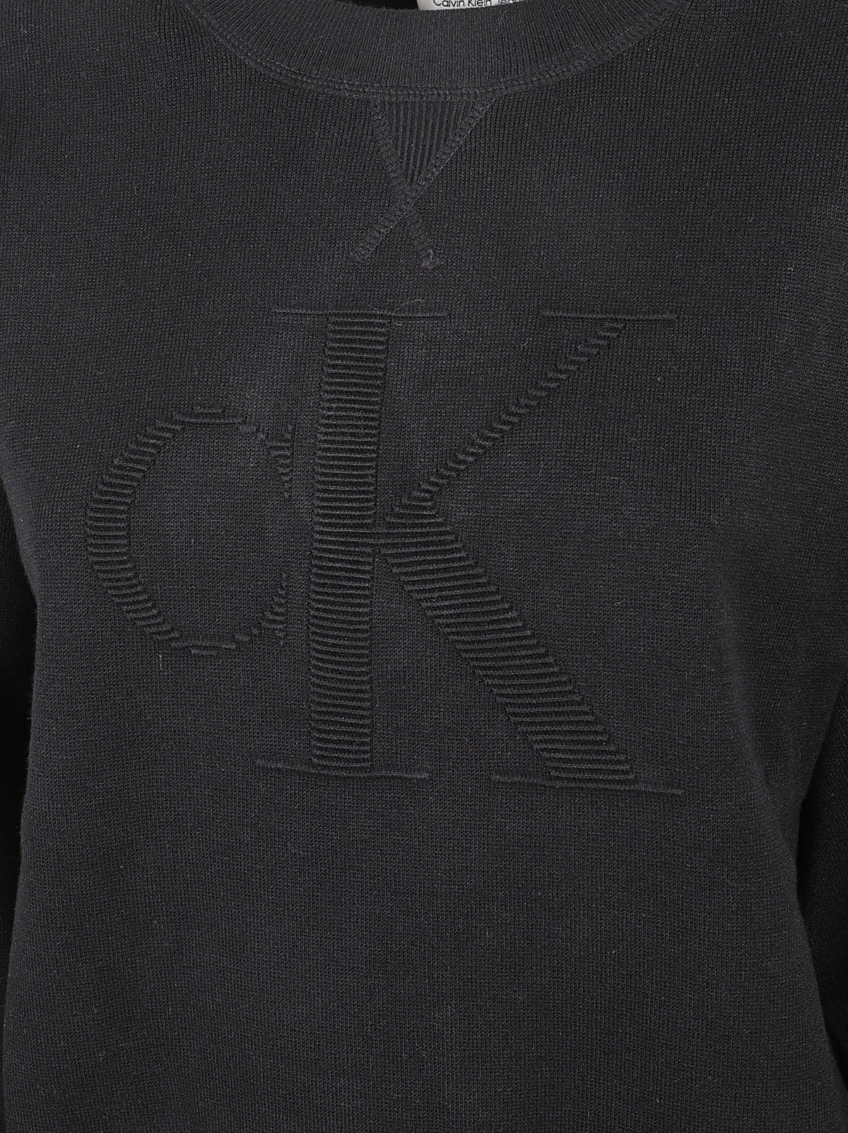 MAGLIONE GIROCOLLO DONNA LOGO OTTOMAN LS PULLOVER - CALVIN KLEIN JEANS LV047H315G UB1 Black CALVIN KLEIN 