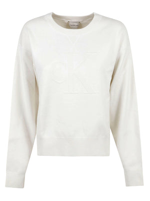 MAGLIONE GIROCOLLO DONNA LOGO OTTOMAN LS PULLOVER - CALVIN KLEIN JEANS <BR/> LV047H315G YAS Tofu CALVIN KLEIN 