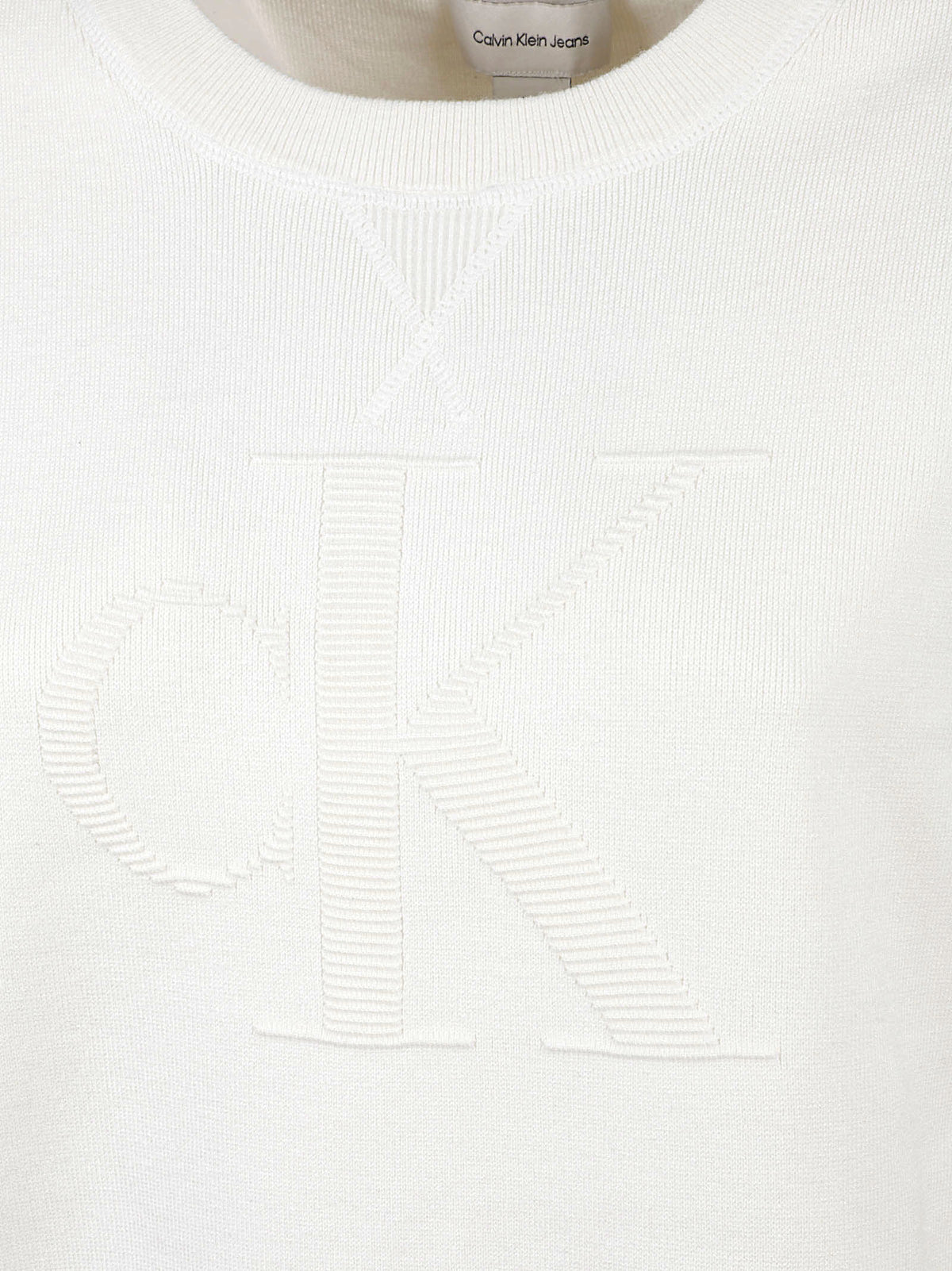 MAGLIONE GIROCOLLO DONNA LOGO OTTOMAN LS PULLOVER - CALVIN KLEIN JEANS <BR/> LV047H315G YAS Tofu CALVIN KLEIN 