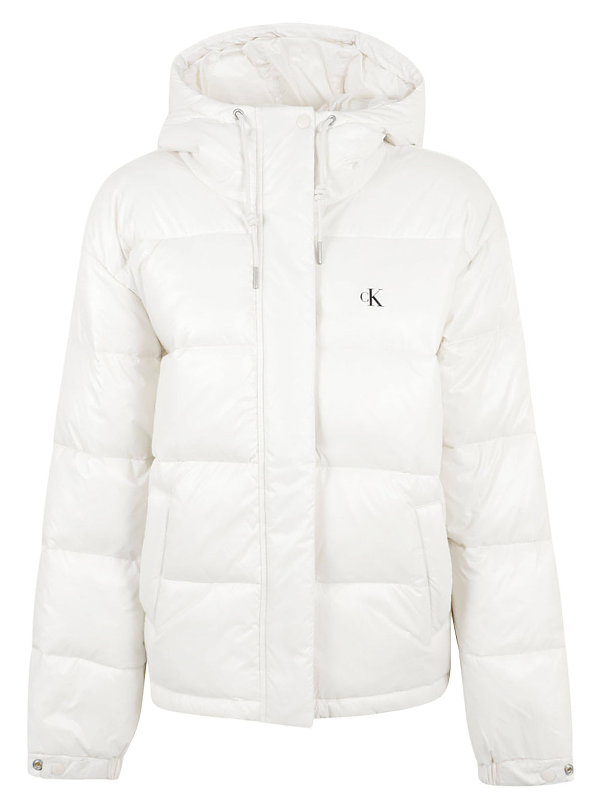 GIACCA DONNA CON CAPPUCCIO SHINE MW CLASSIC PUFFER - CALVIN KLEIN JEANS LV047H512G 67U Chalk CALVIN KLEIN 