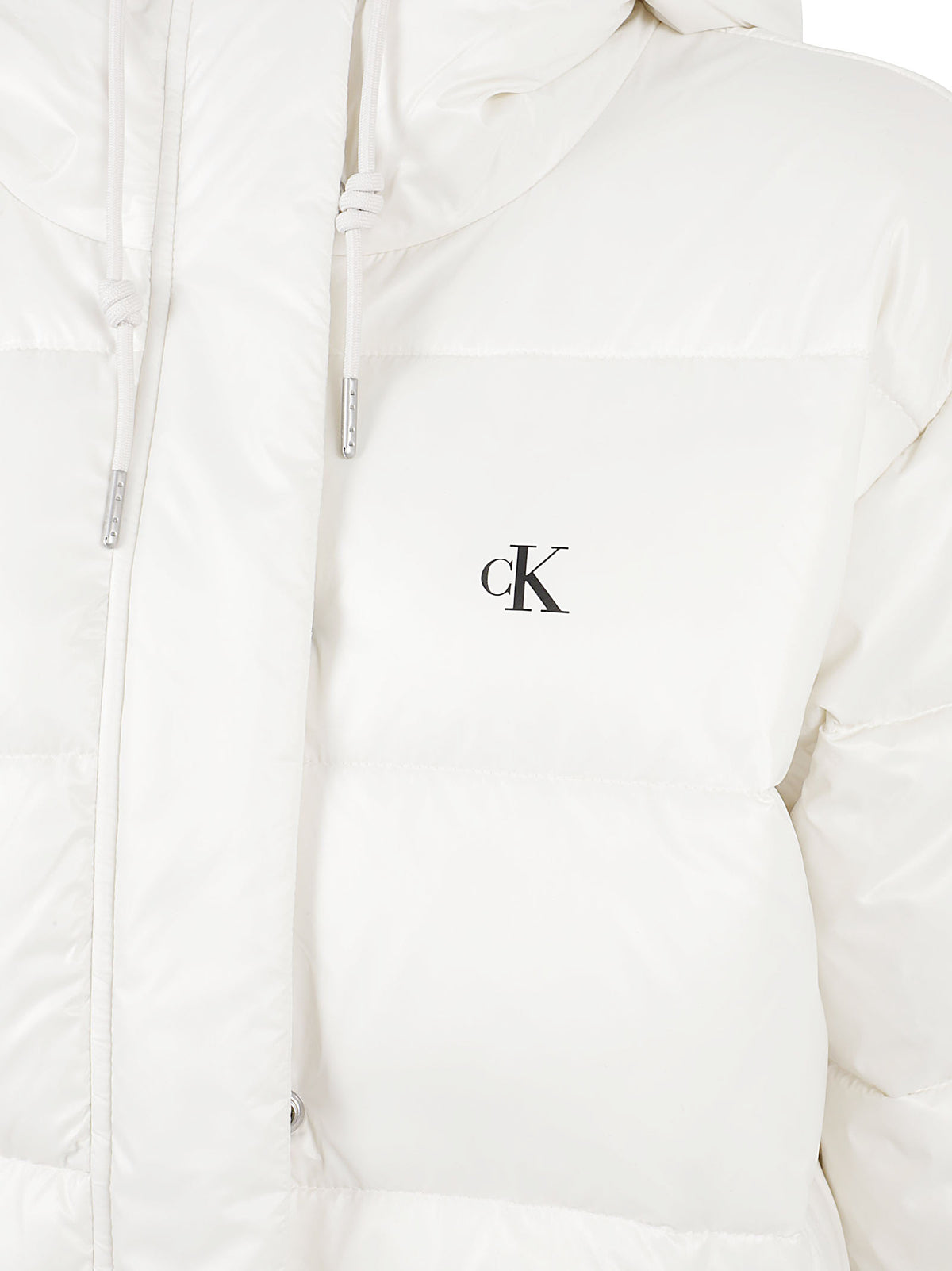 GIACCA DONNA CON CAPPUCCIO SHINE MW CLASSIC PUFFER - CALVIN KLEIN JEANS LV047H512G 67U Chalk CALVIN KLEIN 