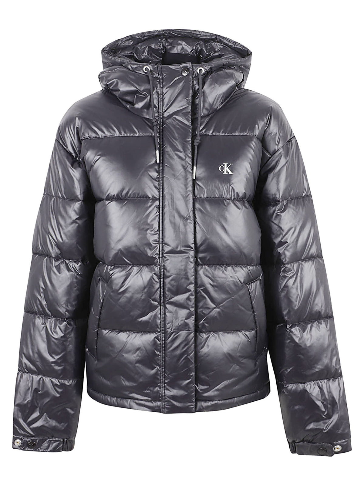 GIACCA DONNA CON CAPPUCCIO SHINE MW CLASSIC PUFFER - CALVIN KLEIN JEANS LV047H512G UB1 Black CALVIN KLEIN 