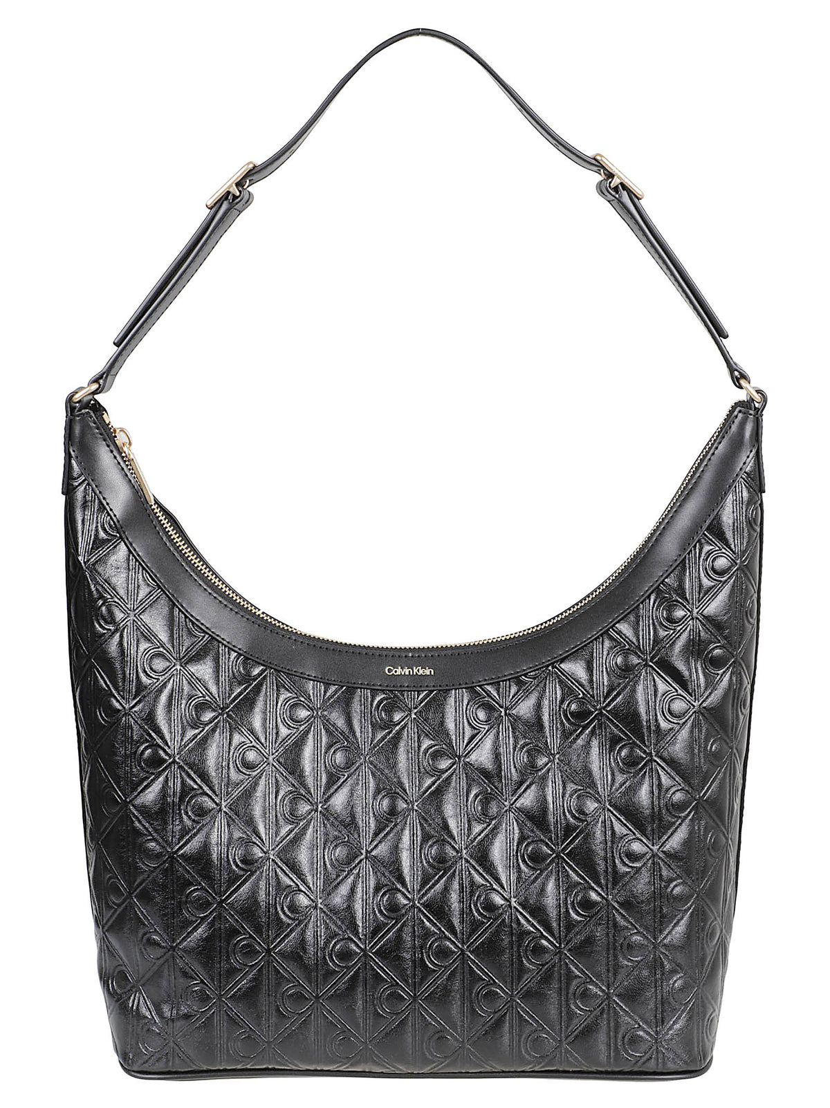 BORSA A SPALLA DONNA EMBLEM AOP DEBOSSED MEDIUM - CALVIN KLEIN LV04F3875G UB1 Sabbia CALVIN KLEIN 