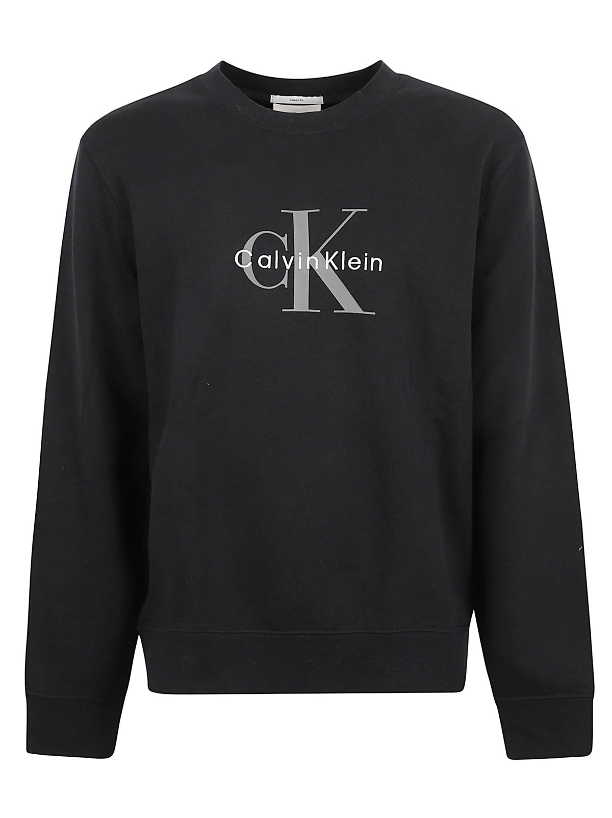 FELPA UOMO GIROCOLLO LS 350TERRY LOGO - CALVIN KLEIN JEANS<BR/> LV04RG278G UB1 Black CALVIN KLEIN 