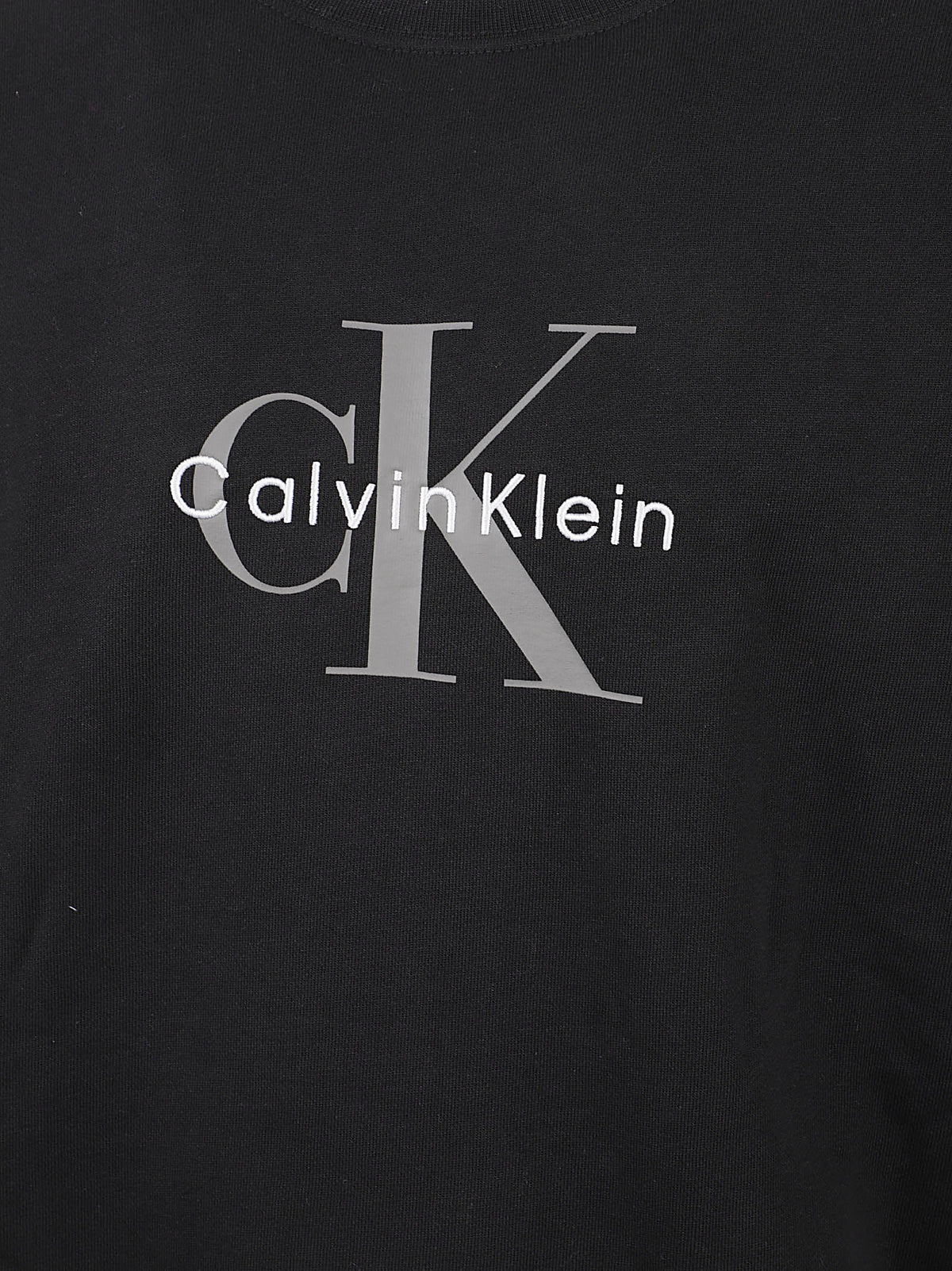 FELPA UOMO GIROCOLLO LS 350TERRY LOGO - CALVIN KLEIN JEANS<BR/> LV04RG278G UB1 Black CALVIN KLEIN 